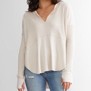 Free People Cream Monterey Thermal Top